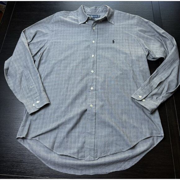 Polo Ralph Lauren Other - Polo Ralph Lauren Yarmouth Button Up Shirt Gray Striped Size 16 34/35